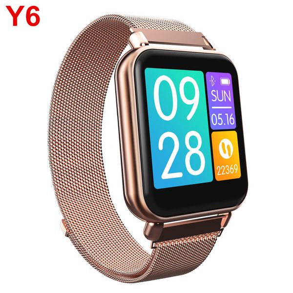 

y6 pro smart watch fitness tracker heart rate blood pressure oxygen waterproof sports smart watch bracelet for android ios