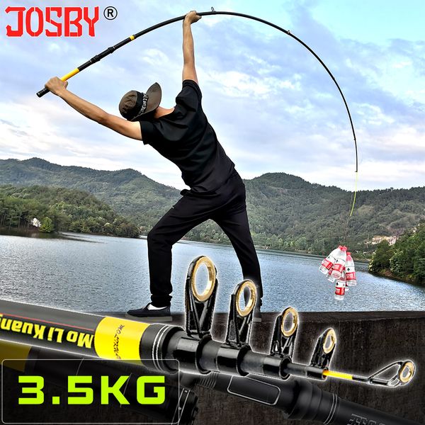 

josby fishing rod pesca frp portable high performance spinning reel sea carp fishing pole 2.1m 2.4m 2.7m 3.0m 3.6m