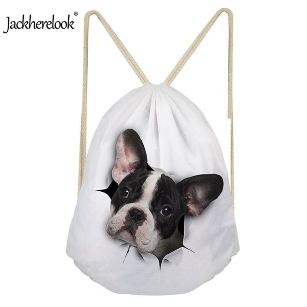 

jackherelook 3d животных бостон терьер печать drawstring сумка женщин сумки на ремне, casual travel drawstring рюкзак дети boy