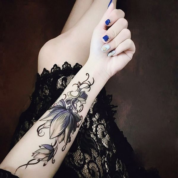 Flower Arm Tattoo Sticker Elegant Temperament Female Flower Sticker Tattoo G0521 Customized Temporary Tattoo Design A Temporary Tattoo From Sophine07