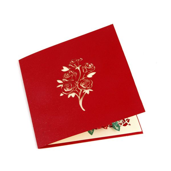 

red rose 3d popping greeting card with envelope for mothers day valentine day p7ding