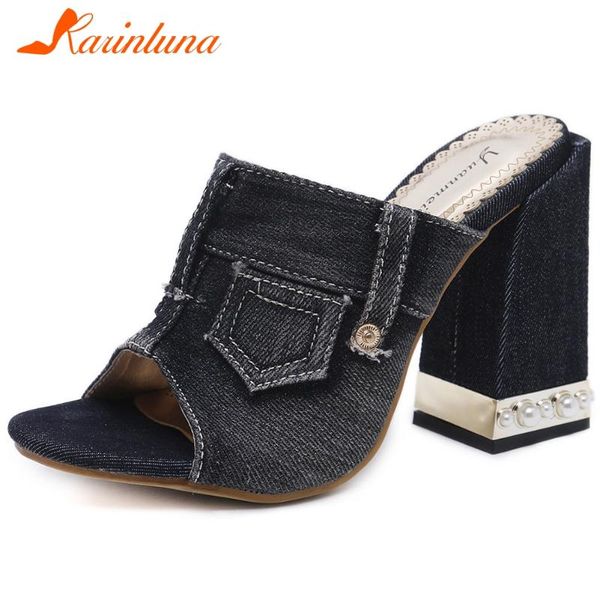 

karin fashion new design square high heels summer pumps woman shoes slip on peep toe dropship shoes women pumps mules, Black