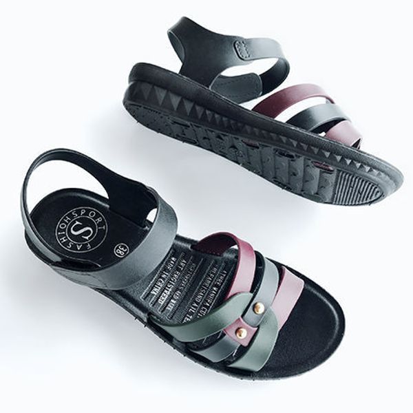 

sandals women's fashion soft-sole anti-landslide with pregnant women outer wear women's casual sandals middle aged and elderly p, Black