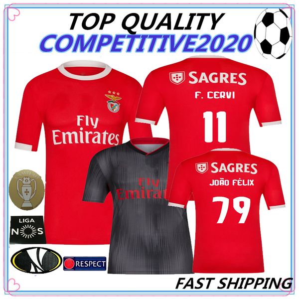 

2019 2020 thai benfica occer jer ey away 19 20 joao felix rafa pizzi alvio eferovic jona raul jimenez grimaldo football hirt