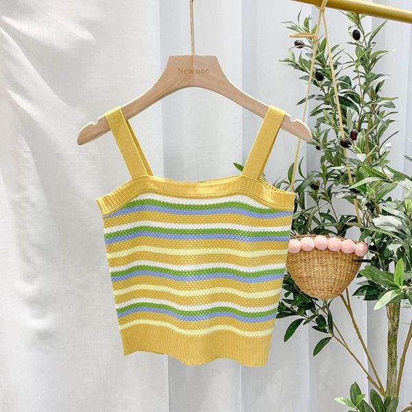 

sleeveless women loose plus size casual striped bottoming sleeveless tank vest solid sling slim vest haut femme #g3, White