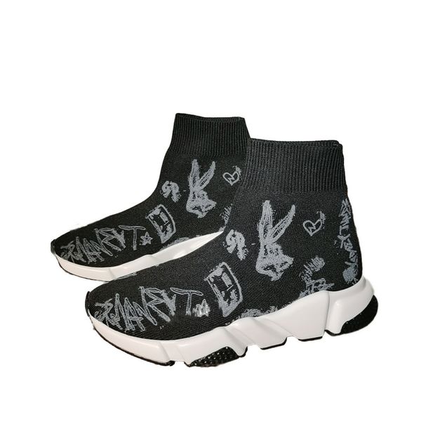

2020 new sneakers speed trainer black red triple 5d printing fashion flat sock boots men women casual shoes speed trainer runner