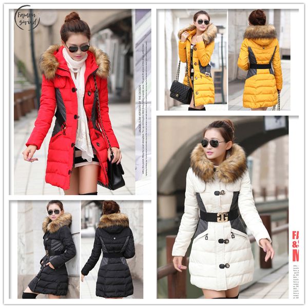 

новая марка зимняя куртка женщины пальто anorak женщина зимние пальто и куртки, меховой воротник одежды big parka jacket l02, Black