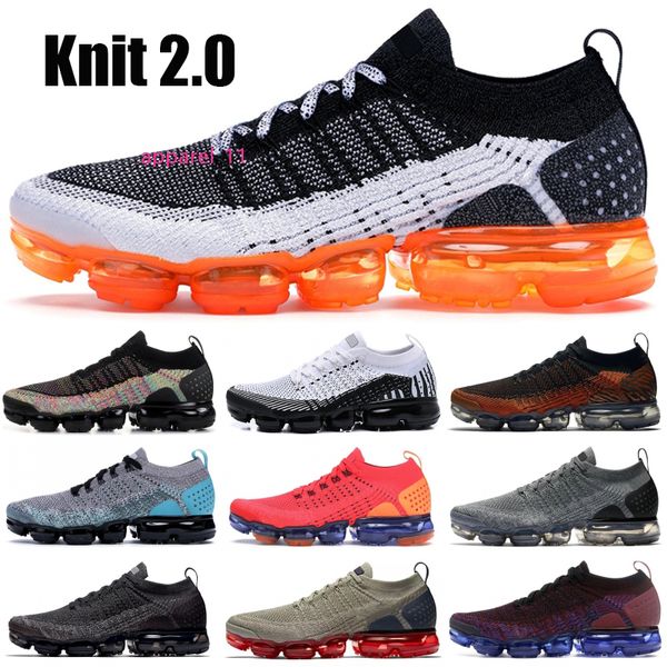 

triple black 1.0 knit 2.0 safari black multi color racer blue team red running sneakers asphalt grey women men designer shoes