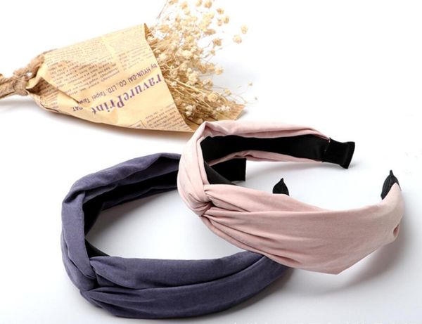 

бесплатная доставка женская мода прекрасный сплошной замши крест hairband девушки корейский стиль головные уборы леди элегантные аксессуары