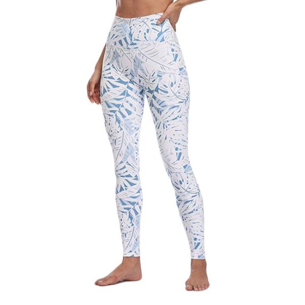 

materials ladies printing stitching high-waist running fitness running yoga nine-minute full size bouncy pants #lr3, White;red
