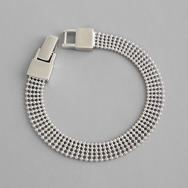 

1pc authentic 925 sterling silver multi-layers rows beads chain bracelet wider fine jewelry tls170, Golden;silver