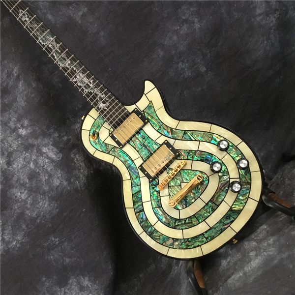 

2019 custom shop abalone inlay electric guitar with dragon inlay customized on available guitars guitar