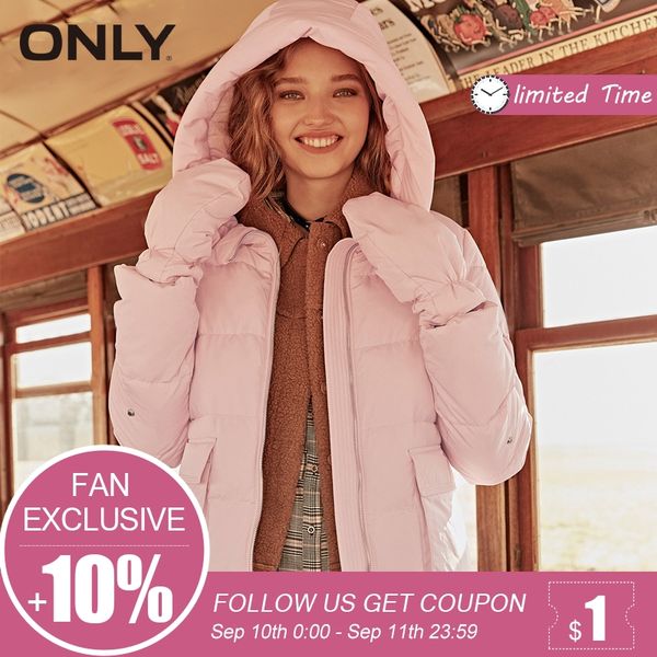 

only winter winter large pocket straight long hooded down coat jacket| 118312549, Tan;black