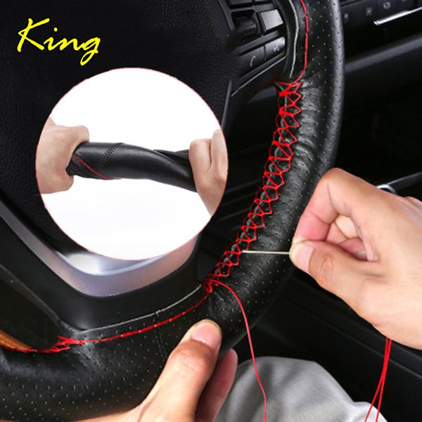 

genuine leather 38 cm car steering wheel covers accessories for 107 207 307 208 206 cc 2008 308 sw 3008 106 306 407 5008