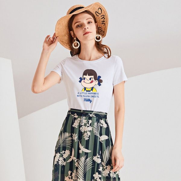 

ий лопок 2020 новй моднй кѬђглй коѬокий Ѭђкав ђболки женка веѬн е White