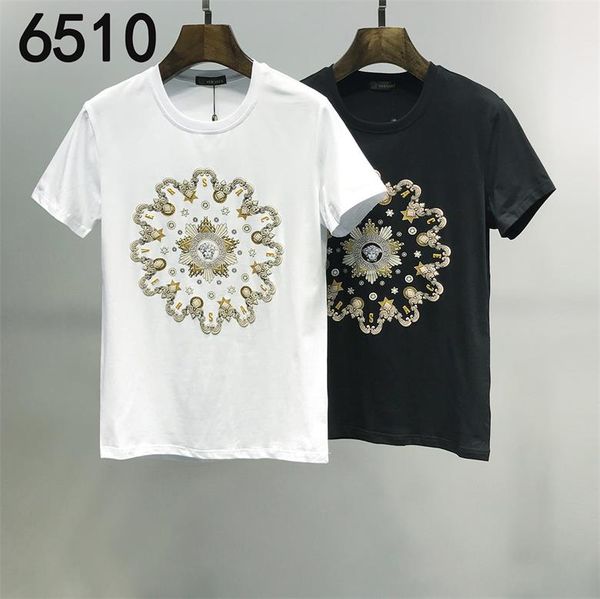 

mens designer t shirts fashion mens clothing 2020 summer casual streetwear t shirt rivet cotton blend crew neck short sleeve -3xl @965, White;black