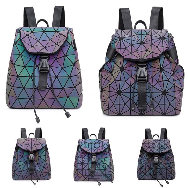 

luxury backpack women bags designer pu luminous lady geometric fashion patchwork laser shoulder bags for women 2020 #196