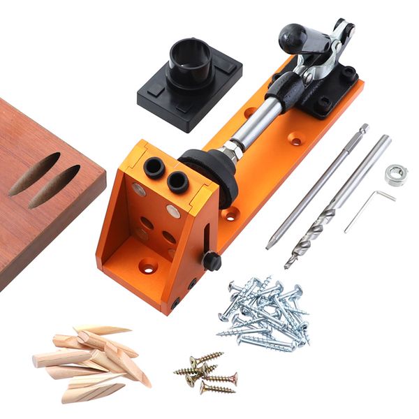 

pocket hole jig system 9.5mm aluminum alloy wood jig with sq2 or ph2 screwdriver tool for carpentry