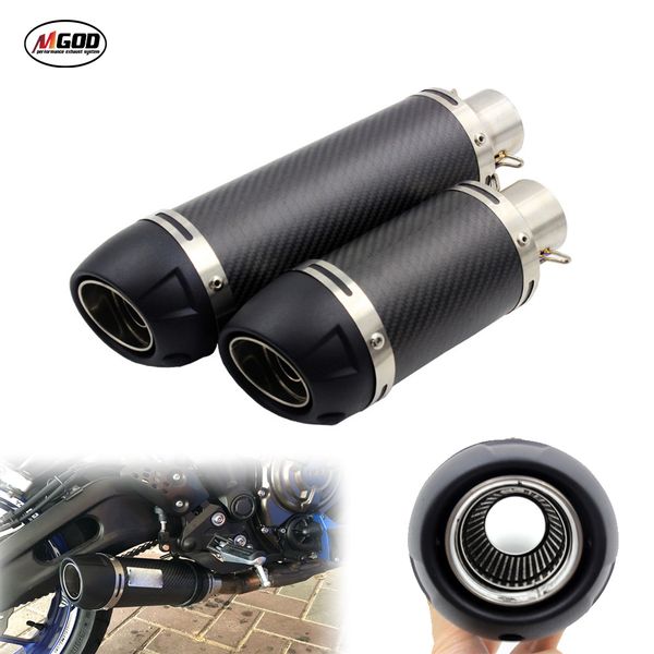

51mm universal motorcycle escape moto- carbon fiber exhaust muffler pipe db killer for - leovince - most motorbike