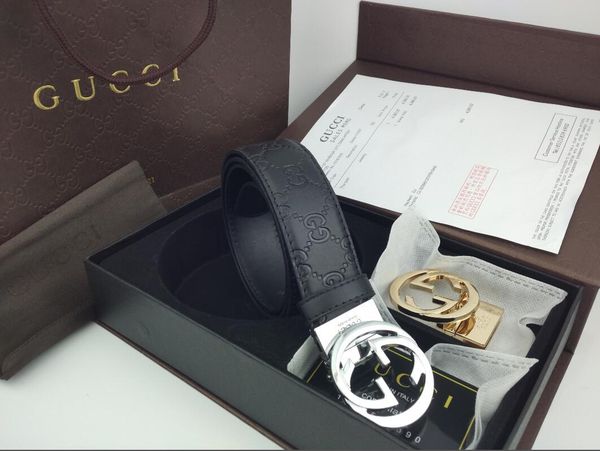 

Ремень мода мужская с оригинальной коробка упаковка высокая-конец кожа ремень мужчины роскошь бренд дизайнер Gucci пояс 1г 1г