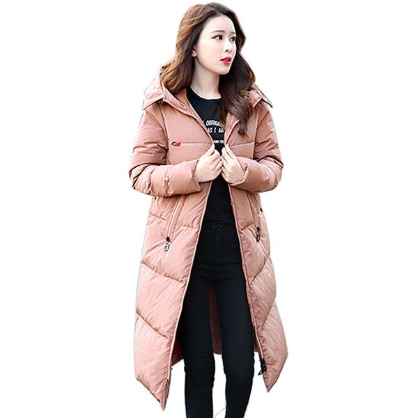 

2018 winter white duck down coat fahion brand good quality 95% duck down jacket female plus size zipper warm parka outwear, Black