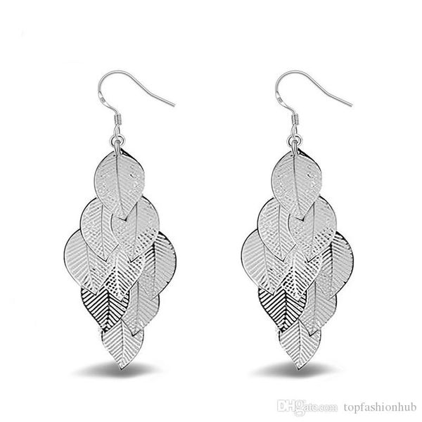

europe and america fashion exquisite simplicity the forest metal leaves earrings selling 925 sterling silver