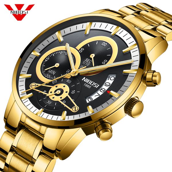 

nibosi mens watches luxury cold watch men relogio masculino military army waterproof quartz waterproof casual male wristwatch327w, Slivery;brown
