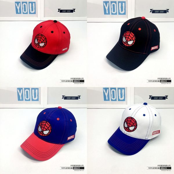 

children's hat baseball autumn cotton spider-man baseball cap cartoon marvel color matching cap, Yellow