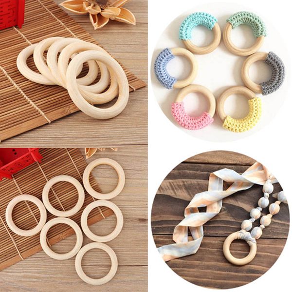 

5pcs diy wooden beads connectors circles rings beads lead-natural wood shaper trinmmer shirts supplies