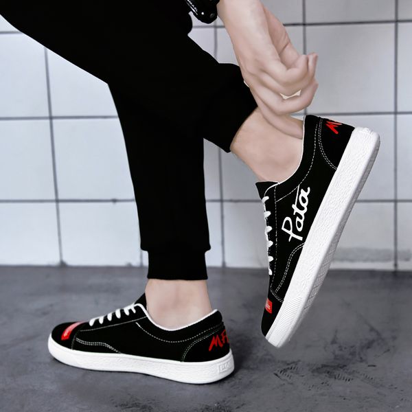 

couple pata canva shoes flat shoes classic white black autumn walking luxury mens womens casual shoes