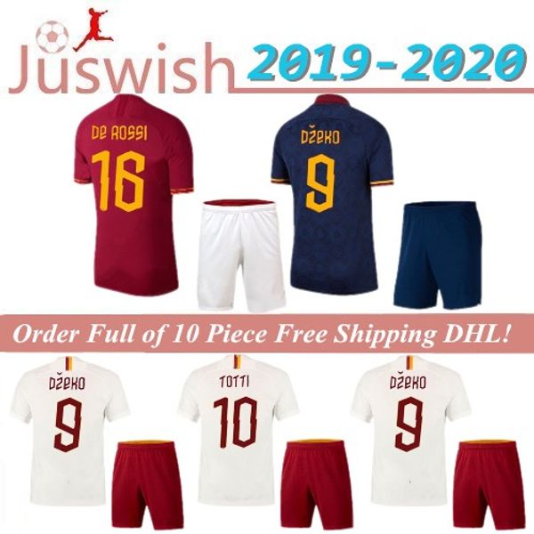 

de rossi dzeko zaniolo soccer jersey rome 2019 men totti as perotti jersey 19 20 football kit shirt 2020 roma sets, Black