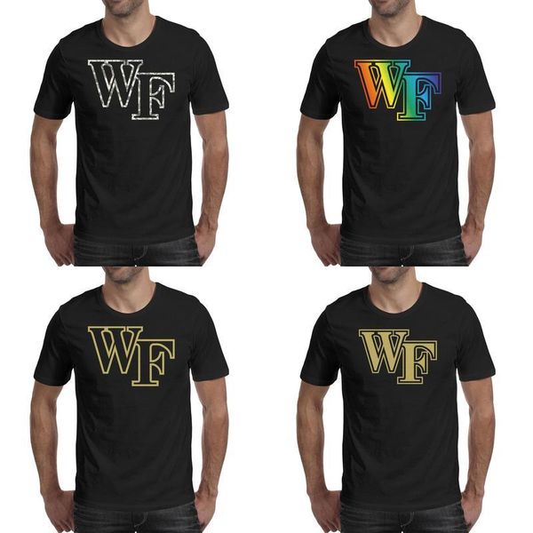 

mens printing wake forest demon deacons basketball camouflage logo black t shirt design hip hop band shirts college golden gay pride, White;black