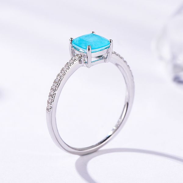 

куололит параиба турмалин драгоценный камень кольца для женщин девушки твердые стерлингового серебра 925 изумруд танзанит обручальное кольцо, Slivery;golden