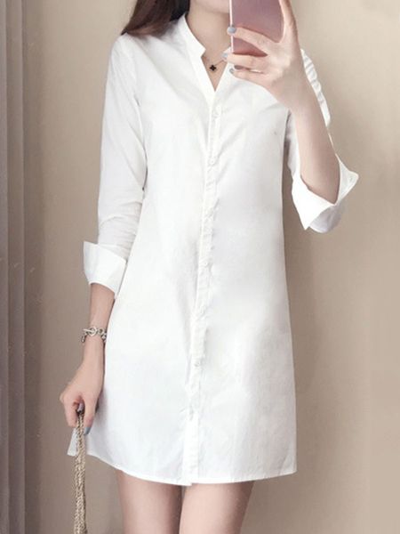 

сезон платье v привести в строить рубашка платье, White;black