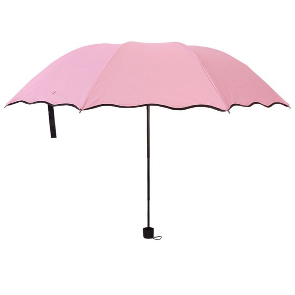 

2018 new creative gifes compact travel umbrella windproof 8ribs gentle colorful three-folded arched umbrella with black coating