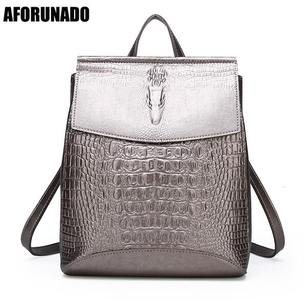 

fashion lady backpack women crocodile pu leather female backpacks mochila feminina rucksack mochilas mujer 2019 cj191213