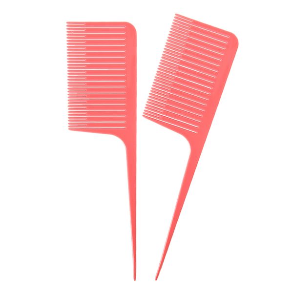 

2x plastic section weaving highlighting foiling hair combs for salon styling, Silver