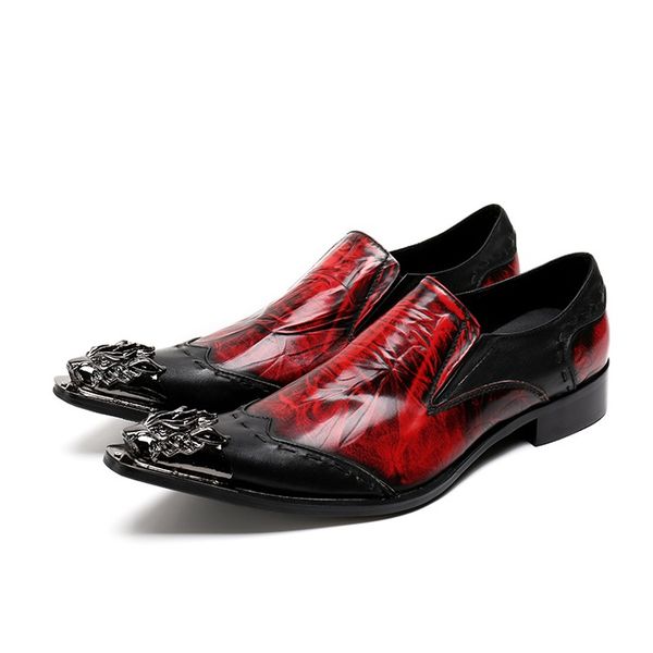 

handmade pointed toe metal tip lace spikes slip on dress shoes evenig party wedding shoe size 37-47 us12 13 sapatos, Black