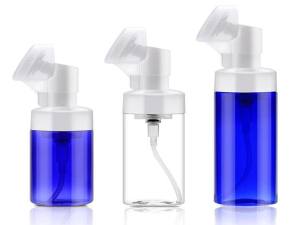 

100ml 150ml 200ml empty facial cleansing bubble foam containers with silicone brush pump dispenser bottle for liquid foaming soap shampoo