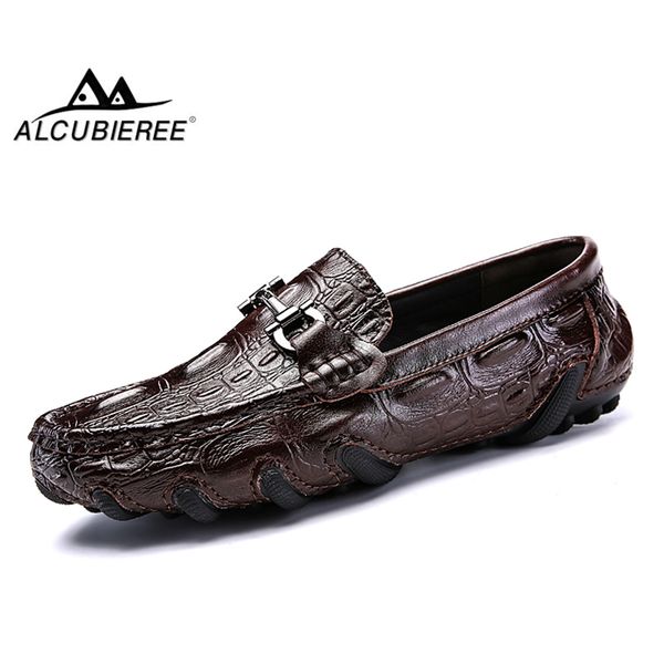 

alcubieree genuine leather loafers mens luxury slip on moccasins casual driving shoes with fur winter warm shoes men boat, Black