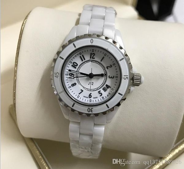 

алмаз часы Lady White Черных керамические Наручные часы для женщин Моды Изысканных женщин часов