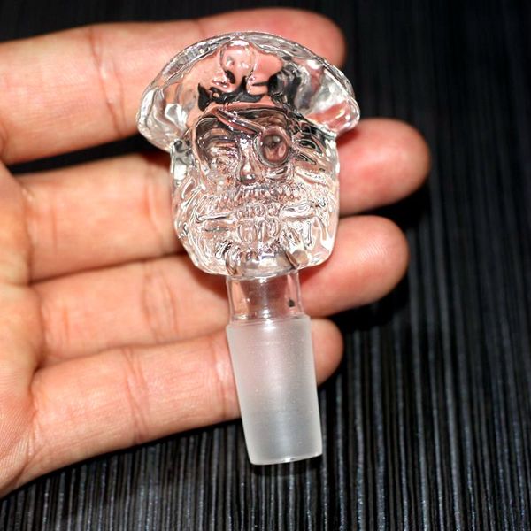 Piratenkopf-Glasschale, 14 mm, 18 mm Gelenk, männliche Nagelstücke, Wasserpfeifen-Banger, drei Farben, Pharao-Mumien-Design für Bongs, Pfeifen