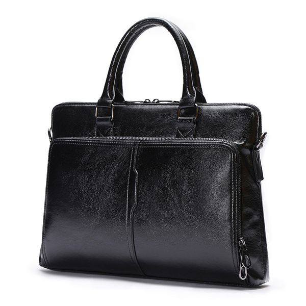 

2019 genuine leather lapbag handbags briefcases cowhide crossbody business computer bag men's travel brown leather briefcase
