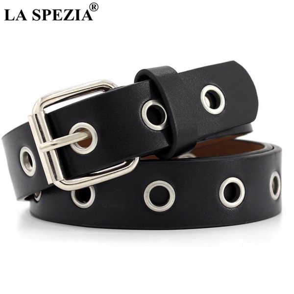 

la spezia belt for women black pin buckles leather women belt hollow waist for trousers brand 2019 new ladies, Black;brown