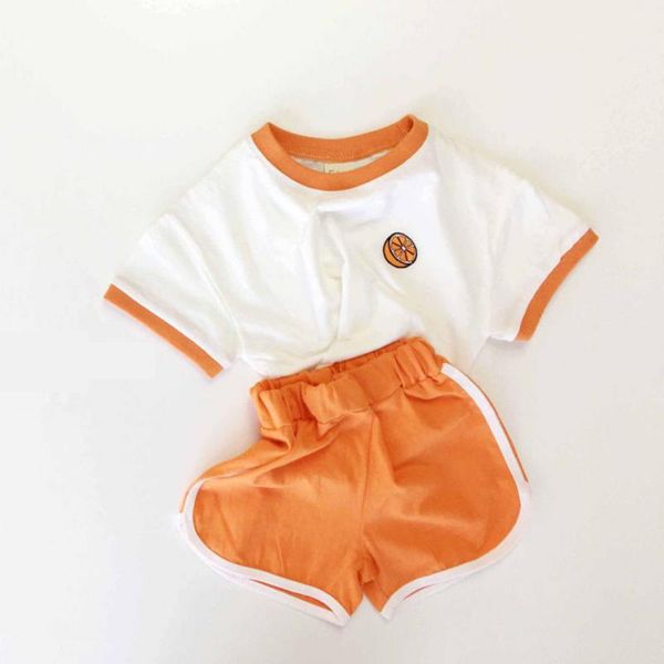 

2020 newborn infant kids baby clothes set cute fruit pattern printed boy girl t-shirts+shorts pants 2pcs summer outfits set, White