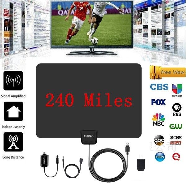 

1080p 50 miles 25db hd digital indoor vhf uhf hdtv tv amplified antenna signal sale