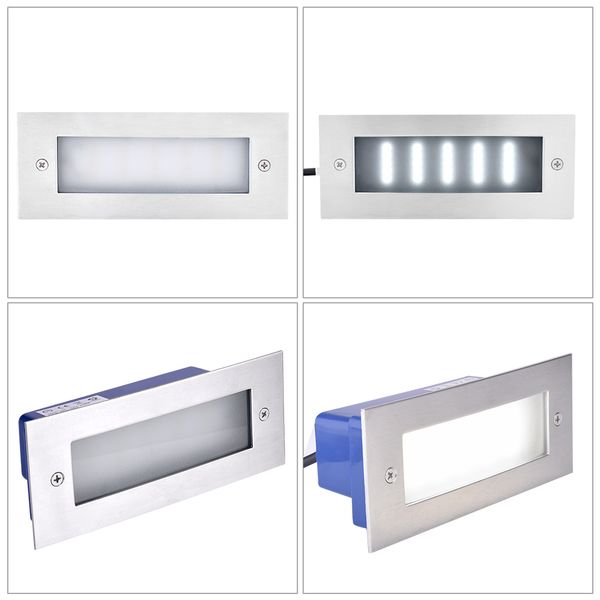 

us stock recessed led square step lights outdoor 7w 110v warm white decks pathway yard stairs lamps