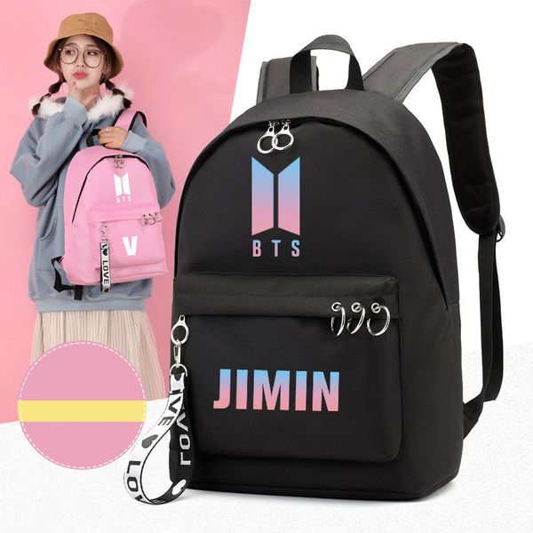 

Kpop Bt21 Bts Рюкзак школьные сумки для девочек-подростков Bangtan Boys Print BTS JUNG KOOK JIMIN Дорожн