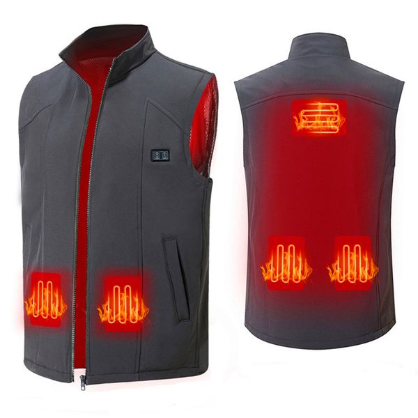 

vinmori heated vest temperature adjustable 5v electric warm jacket for women men hiking camping hunting washable, Blue;black