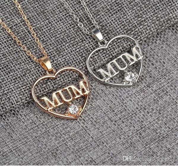 

jewelry mums necklaces heart shape rhinestone cluster chokers in gold , silver necklaces gift for mom mothers day gift, Golden;silver